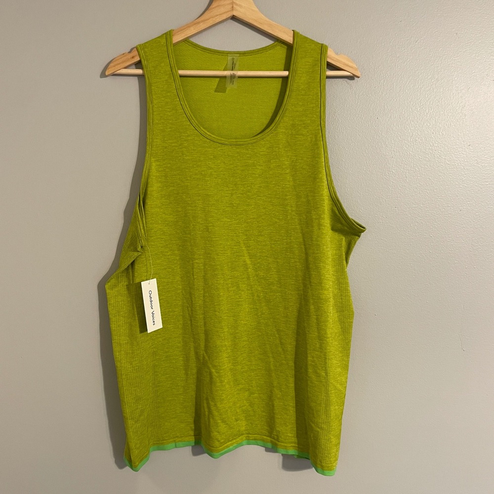Outdoor Voices Seamless Tank Mens Large Green Apple Activewear Athleisure